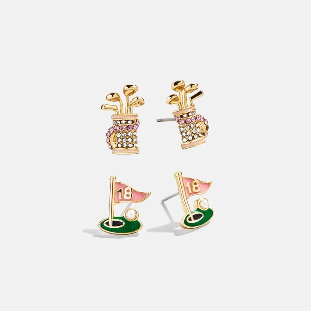 New! Anthropologie Baublebar Hole In One Golf Post Earrings Set (1047) NWOT